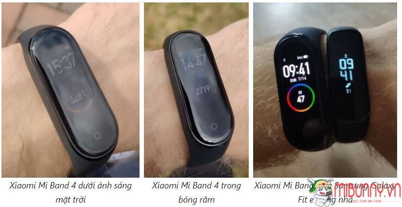 màn hình Band 4 vs Fit e